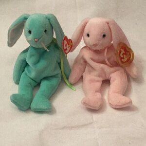 Ty Beanie Babies Bunnies Hippity and Hoppity